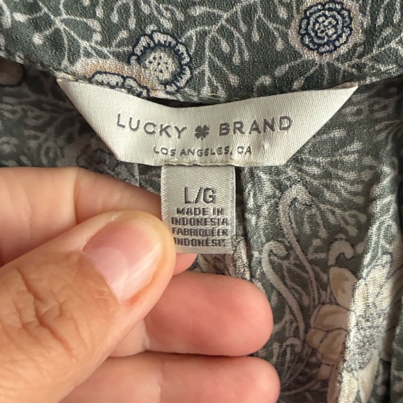 Lucky Brand Long Sleeve Floral Print Women's Top L - Picture 11 of 13